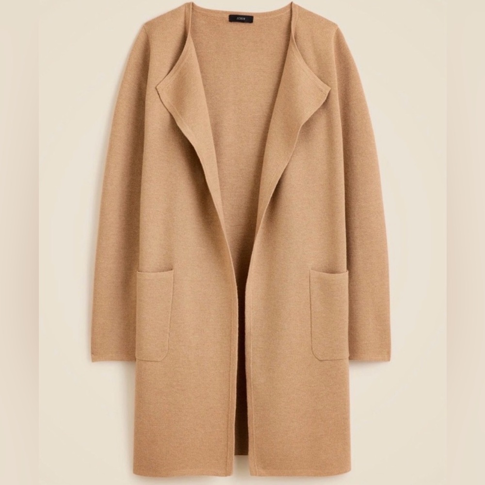 J Crew Juliette Collarless Wool Blend Open Cardigan / Sweater Blazer